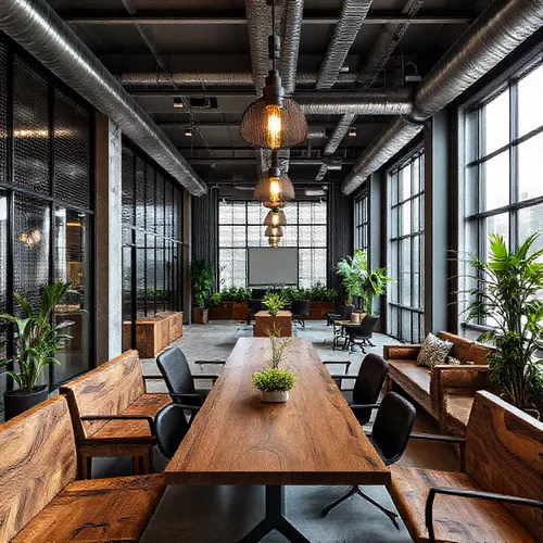 Dekorasi kantor industrial di Banjarmasin dengan elemen pipa dan beton-kontraktor interior kantor splusa.id Dekorasi kantor industrial di Banjarmasin dengan elemen pipa dan beton-kontraktor interior kantor splusa.id