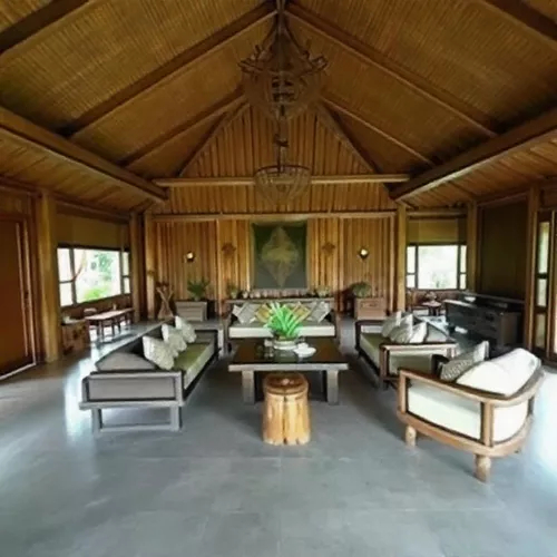 Desain interior Bali Banjarmasin dengan furnitur kayu jati dan dinding batu alam-kontraktor interior kantor splusa.id Desain interior Bali Banjarmasin dengan furnitur kayu jati dan dinding batu alam-kontraktor interior kantor splusa.id