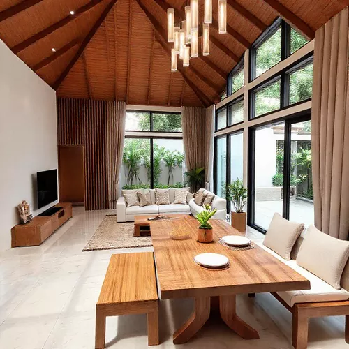 Desain interior apartemen konsep terbuka di Jakarta, sudut baca, furnitur fungsional, pencahayaan-kontraktor interior kantor splusa.id Desain interior konsep terbuka minimalis modern di Jakarta, ruang tamu dan ruang makan menyatu, pencahayaan alami-kontraktor interior kantor splusa.id