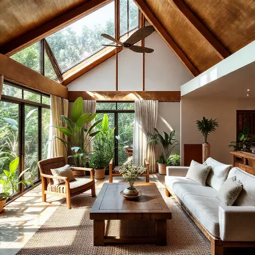 Desain interior tropis dengan penggunaan material alami seperti kayu dan batu alam, serta pencahayaan alami yang menciptakan suasana sejuk dan nyaman di Semarang-splusa.id Desain interior tropis dengan penggunaan material alami seperti kayu dan batu alam, serta pencahayaan alami yang menciptakan suasana sejuk dan nyaman di Semarang-splusa.id