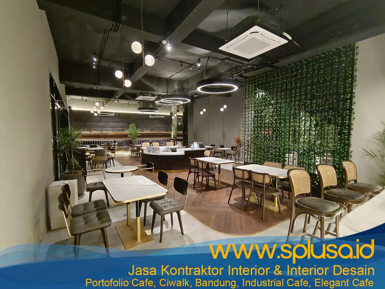 Interior Cafe Design, Ciwalk, Bandung, Industrial Cafe, Elegant Cafe – Portofolio SplusA.id Jasa Interior Desain dan Jasa Kontraktor Interior (4)