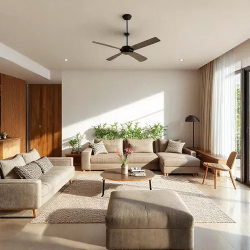 Interior rumah modern di Banjarmasin dengan desain minimalis, menggunakan material alami dan furnitur multifungsi-kontraktor interior kantor splusa.id Interior rumah modern di Banjarmasin dengan desain minimalis, menggunakan material alami dan furnitur multifungsi-kontraktor interior kantor splusa.id