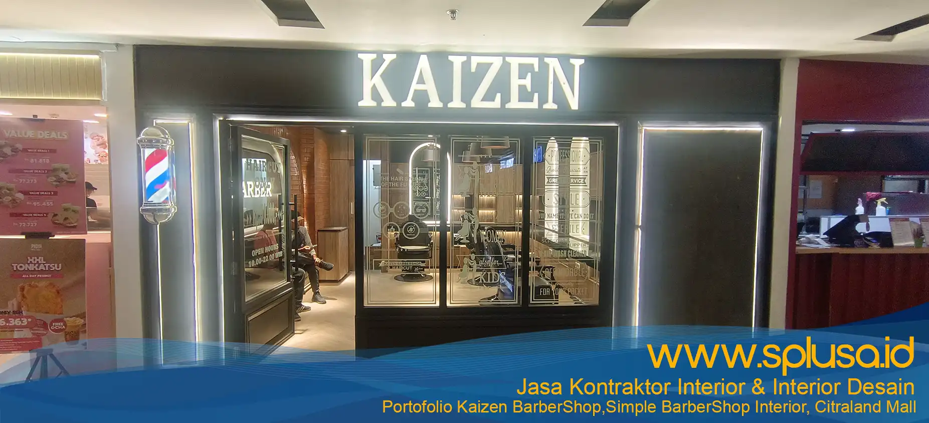 Kaizen BarberShop,Simple BarberShop Interior, Citraland Mall - Portofolio SplusA.id Jasa Interior Desain dan Jasa Kontraktor Interior 5