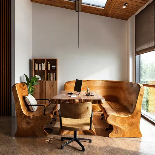 Ruang kerja modern dengan furniture dari logam daur ulang di Jakarta-kontraktor interior kantor splusa.id Ruang kerja modern dengan furniture dari logam daur ulang di Jakarta-kontraktor interior kantor splusa.id