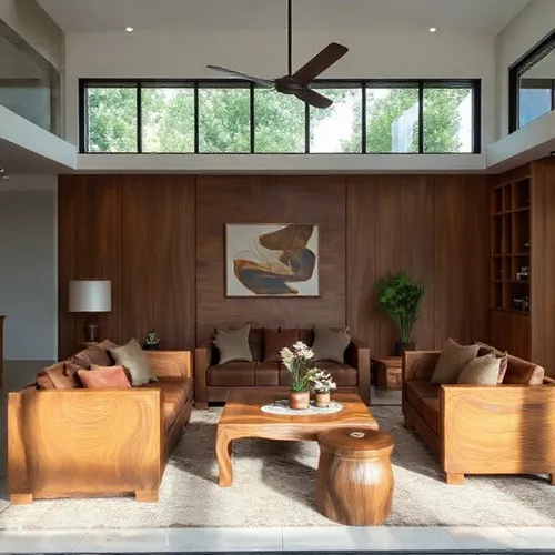 Ruang tamu elegan dengan furnitur kayu jati hasil karya kontraktor interior Jakarta-kontraktor interior kantor splusa.id Ruang tamu elegan dengan furnitur kayu jati hasil karya kontraktor interior Jakarta-kontraktor interior kantor splusa.id