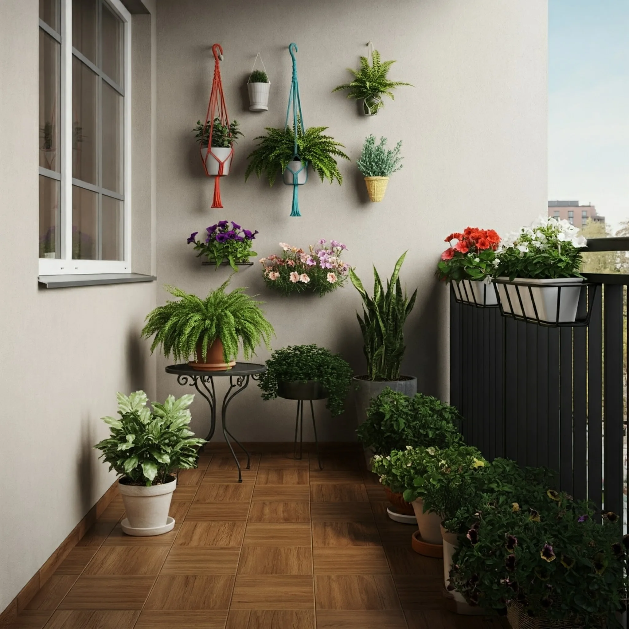 Balkon Apartemen dengan Tanaman Hias-interior Jakarta SPlusA.id