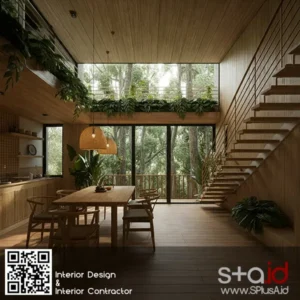 Desain Interior Rumah Minimalis 2 Lantai gaya Biophilic Design-jasa desain interior jakarta SPlusA.id