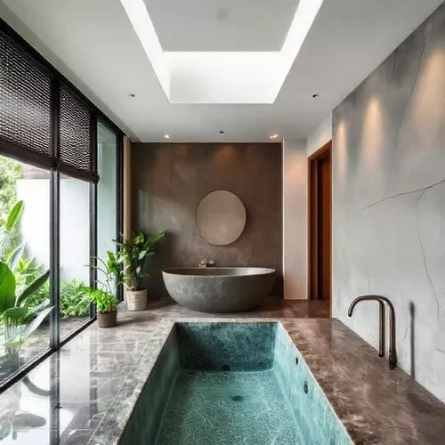 Desain interior kamar mandi tropis modern di Jakarta oleh kontraktor interior berpengalaman-interior splusa.id Desain interior kamar mandi tropis modern di Jakarta oleh kontraktor interior berpengalaman-interior splusa.id