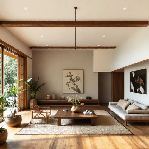 Penggunaan material alami seperti kayu dan bambu dalam desain interior Jepang, menciptakan keselarasan dengan alam-interior splusa.id Penggunaan material alami seperti kayu dan bambu dalam desain interior Jepang, menciptakan keselarasan dengan alam-interior splusa.id