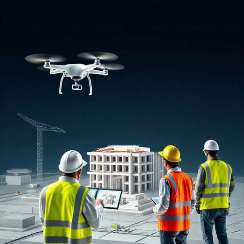 Proses konstruksi yang menggunakan teknologi modern, termasuk drone dan model 3D, menggambarkan inovasi dalam pekerjaan kontraktor-interior splusa.id Proses konstruksi yang menggunakan teknologi modern, termasuk drone dan model 3D, menggambarkan inovasi dalam pekerjaan kontraktor-interior splusa.id
