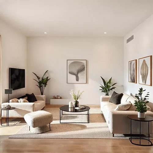 Ruang tamu modern dengan desain interior minimalis, menampilkan furnitur elegan dan pencahayaan yang baik-interior splusa.id Ruang tamu modern dengan desain interior minimalis, menampilkan furnitur elegan dan pencahayaan yang baik-interior splusa.id
