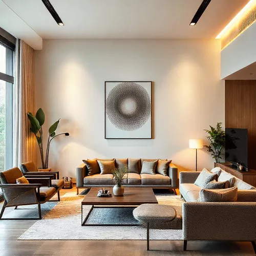 Ruang tamu modern dengan desain interior minimalis yang menunjukkan kualitas tinggi, furnitur elegan, dan pencahayaan hangat-interior splusa.id Ruang tamu modern dengan desain interior minimalis yang menunjukkan kualitas tinggi, furnitur elegan, dan pencahayaan hangat-interior splusa.id