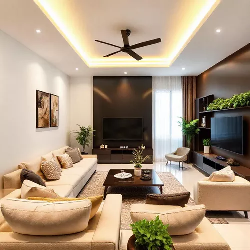 Ruang tamu modern yang dirancang oleh kontraktor interior di Kelayan Barat, Banjarmasin Selatan-interior splusa.id Ruang tamu modern yang dirancang oleh kontraktor interior di Kelayan Barat, Banjarmasin Selatan-interior splusa.id