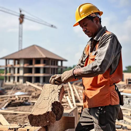 Tukang kayu pekerja kontraktor sedang bekerja di lokasi konstruksi dengan alat dan bahan bangunan-interior splusa.id Tukang kayu pekerja kontraktor sedang bekerja di lokasi konstruksi dengan alat dan bahan bangunan-interior splusa.id