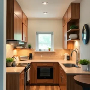 Dapur Mungil dengan Kabinet Atas hingga Plafon-kontraktor interior Jakarta splusa.id