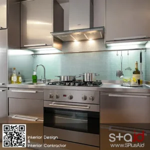 Desain Dapur Modern dengan Material Stainless Steel-kontraktor interior jakarta SPLusA.id