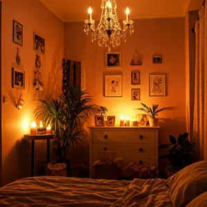 Kamar tidur dengan suasana hangat dan romantis-interior splusa.id