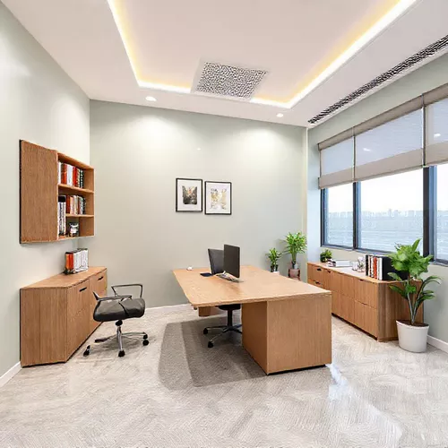 Desain ruang kerja dengan meja kerja custom oleh SplusA-kontraktor interior splusa.id Desain ruang kerja dengan meja kerja custom oleh SplusA-kontraktor interior splusa.id