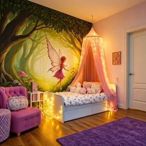 Kamar tidur anak perempuan dengan tema peri-interior splusa.id