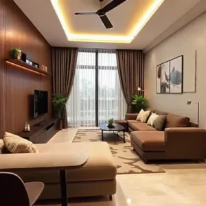 Ruang keluarga dengan furnitur modular yang menciptakan suasana nyaman-kontraktor interior splusa.id