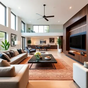 Ruang keluarga modern yang dirancang oleh kontraktor design and build-interior splusa.id