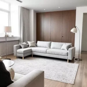 Sofa bed modern di apartemen Jakarta Desain Interior Ruang Terbatas -kontraktor interior splusa.id