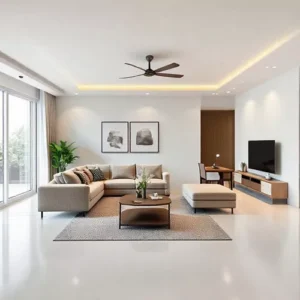 Tata letak ruang keluarga ruang makan minimalis-Kontraktor Interior SPlusA.id