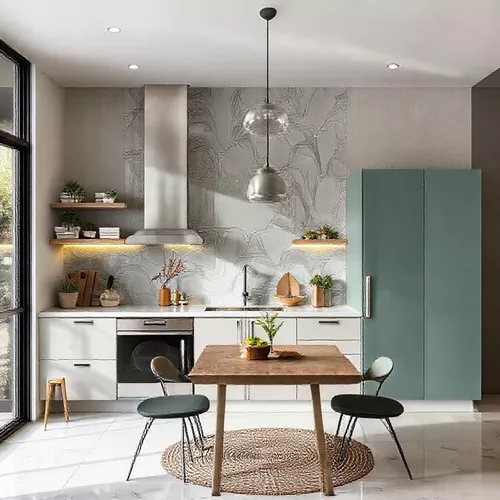 Dapur Mungil Minimalis dengan Aksen Warna Ungu dan Putih-kontraktor interior splusa.id Dapur Mungil Minimalis dengan Aksen Warna Ungu dan Putih-kontraktor interior splusa.id