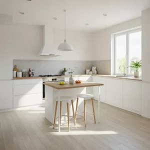 Dapur Mungil Minimalis dengan Kitchen Island-kontraktor interior splusa.id