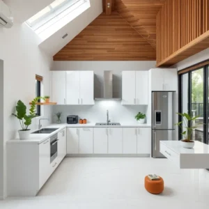 Dapur mungil dengan dominasi warna putih-kontraktor interior splusa.id