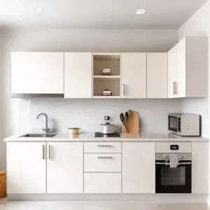 Dapur mungil dengan kitchen set minimalis.-kontraktor interior splusa.id