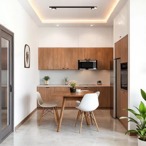 Dapur mungil minimalis dengan angle foto eye-level yang natural-kontraktor interior splusa.id Dapur mungil minimalis dengan angle foto eye-level yang natural-kontraktor interior splusa.id