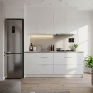 Dapur mungil minimalis dengan desain modern dan fungsional-kontraktor interior splusa.id