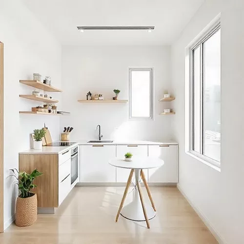 Dapur mungil minimalis dengan kitchen set letter L-kontraktor interior splusa.id Dapur mungil minimalis dengan kitchen set letter L-kontraktor interior splusa.id
