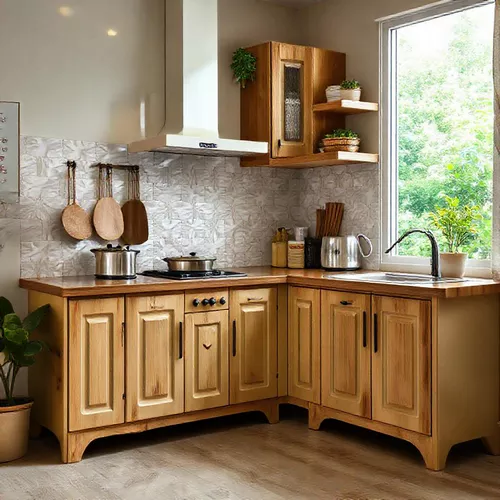 Dapur mungil minimalis dengan warna cerah dan pencahayaan alami-kontraktor interior splusa.id Dapur mungil minimalis dengan warna cerah dan pencahayaan alami-kontraktor interior splusa.id
