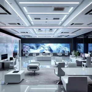 Desain Ruang Kerja Industri Teknologi Modern-kontraktor interior kantor splusa.id