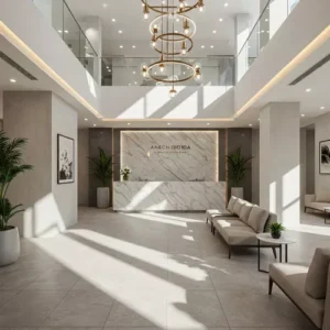 Desain Ruang Tamu Kantor Modern dan Elegan di Medan-kontraktor interior kantor splusa.id