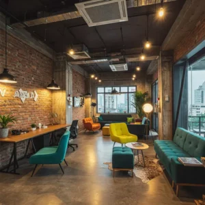 Desain interior kantor industrial di Jakarta-kontraktor interior splusa.id