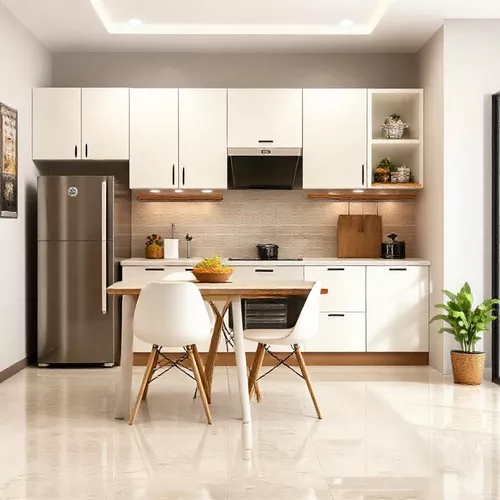 Kitchen set warna putih di dapur mungil minimalis-kontraktor interior splusa.id Kitchen set warna putih di dapur mungil minimalis-kontraktor interior splusa.id