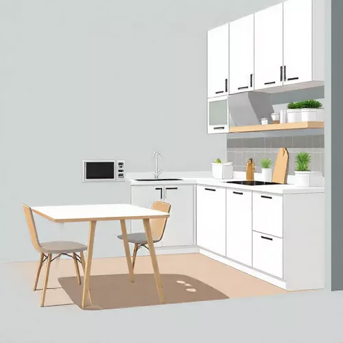 Layout kitchen set linear di dapur mungil minimalis-kontraktor interior splusa.id Layout kitchen set linear di dapur mungil minimalis-kontraktor interior splusa.id