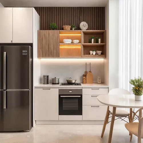 Rak dinding berpintu geser di atas kitchen set di dapur mungil-kontraktor interior splusa.id Rak dinding berpintu geser di atas kitchen set di dapur mungil-kontraktor interior splusa.id