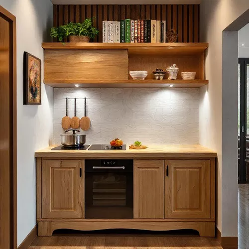 Rak dinding dari kayu palet untuk dapur mungil minimalis-kontraktor interior splusa.id Rak dinding dari kayu palet untuk dapur mungil minimalis-kontraktor interior splusa.id