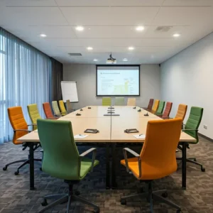 Ruang rapat dengan tata letak U-Shape-kontraktor interior kantor splusa.id