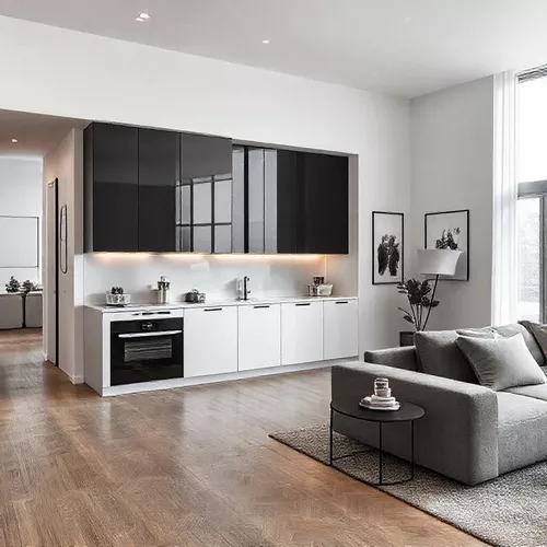 mungil dapur minimalis ukuran 1x1 open plan terbuka dengan ruang tamu kitcen set glossy mungil dapur minimalis ukuran 1x1 open plan terbuka dengan ruang tamu kitcen set glossy