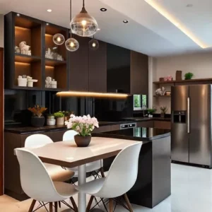 Dapur hitam yang elegan dan modern-interior splusa.id