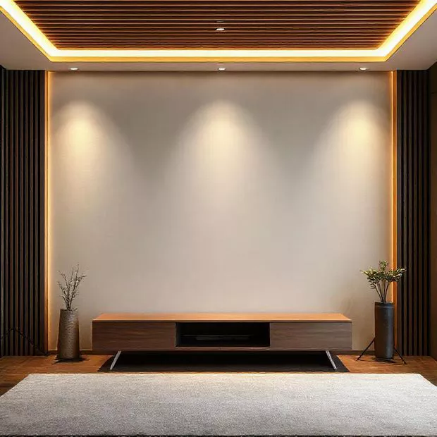 backdrop tv minimalis ruang keluarga dengan finishing matte backdrop tv minimalis ruang keluarga dengan finishing matte