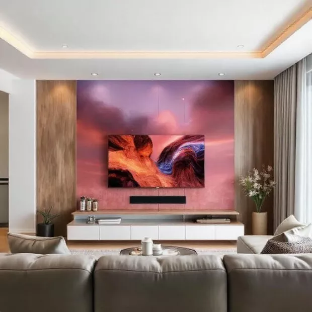 backdrop tv minimalis ruang keluarga dengan karya seni backdrop tv minimalis ruang keluarga dengan karya seni