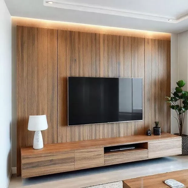 backdrop tv minimalis ruang keluarga dengan kombinasi kayu backdrop tv minimalis ruang keluarga dengan kombinasi kayu