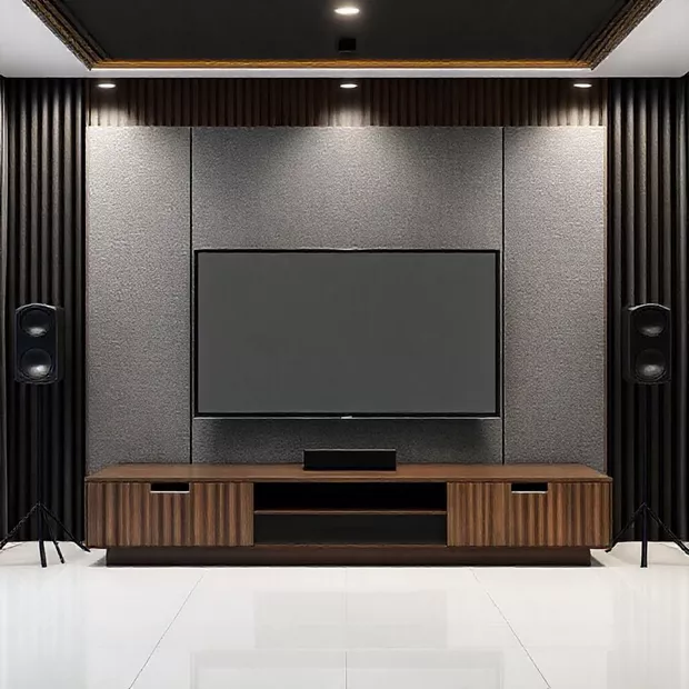 backdrop tv minimalis ruang keluarga dengan panel akustik backdrop tv minimalis ruang keluarga dengan panel akustik