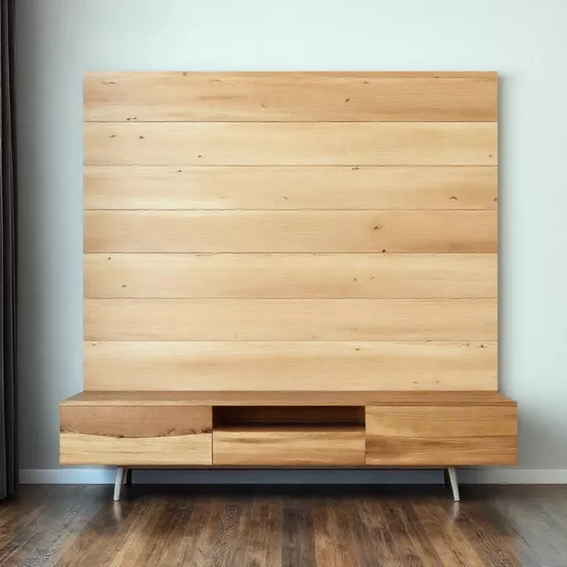 backdrop tv minimalis ruang keluarga dengan panel kayu daur ulang backdrop tv minimalis ruang keluarga dengan panel kayu daur ulang